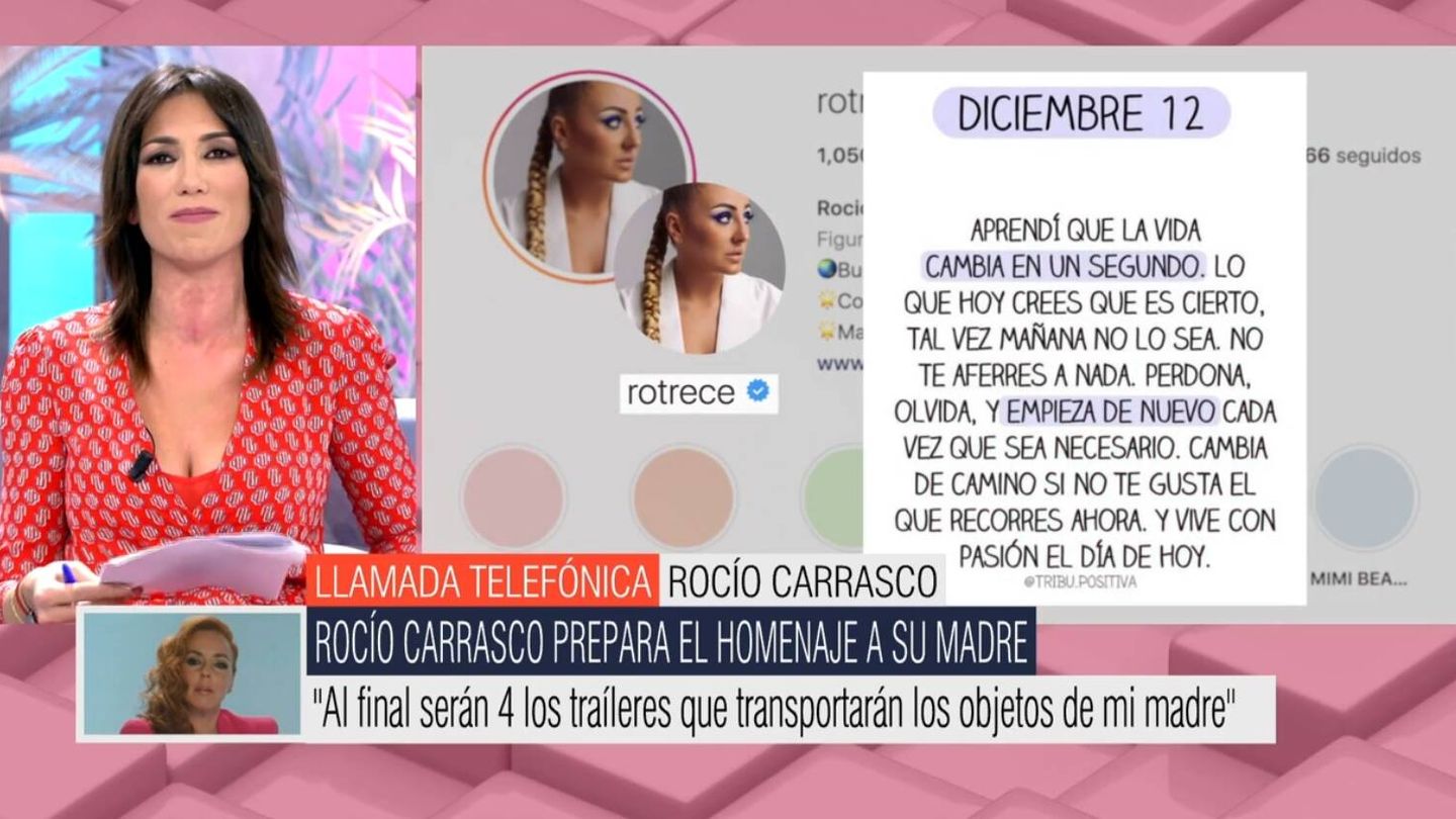 Mensaje de Rocío Flores. (Mediaset España)