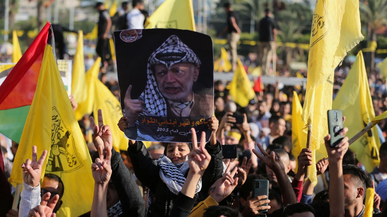 Foto: Actos por el aniversario de la muerte de Yasir Arafat, líder histórico de Al Fatah. (Reuters)