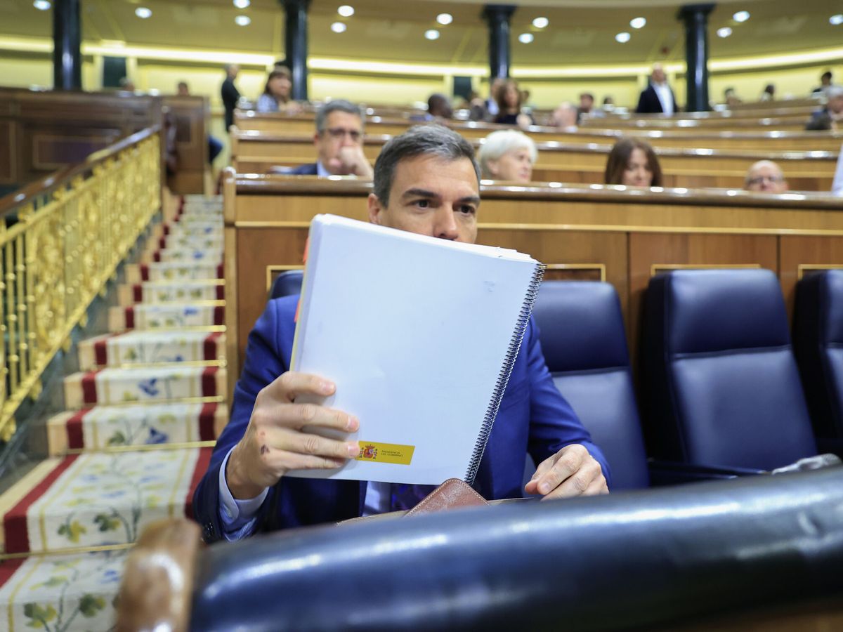 Foto: El presidente del Gobierno, Pedro Sánchez, durante una sesión de control en la Cámara Baja. (EFE/Zipi)