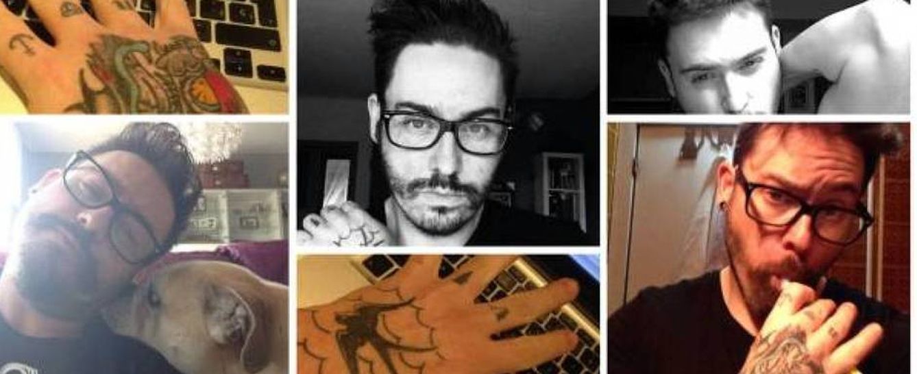 Rodrigo Nogueira Iglesias, 'Roy', en diversas fotos con tatuajes identificables.