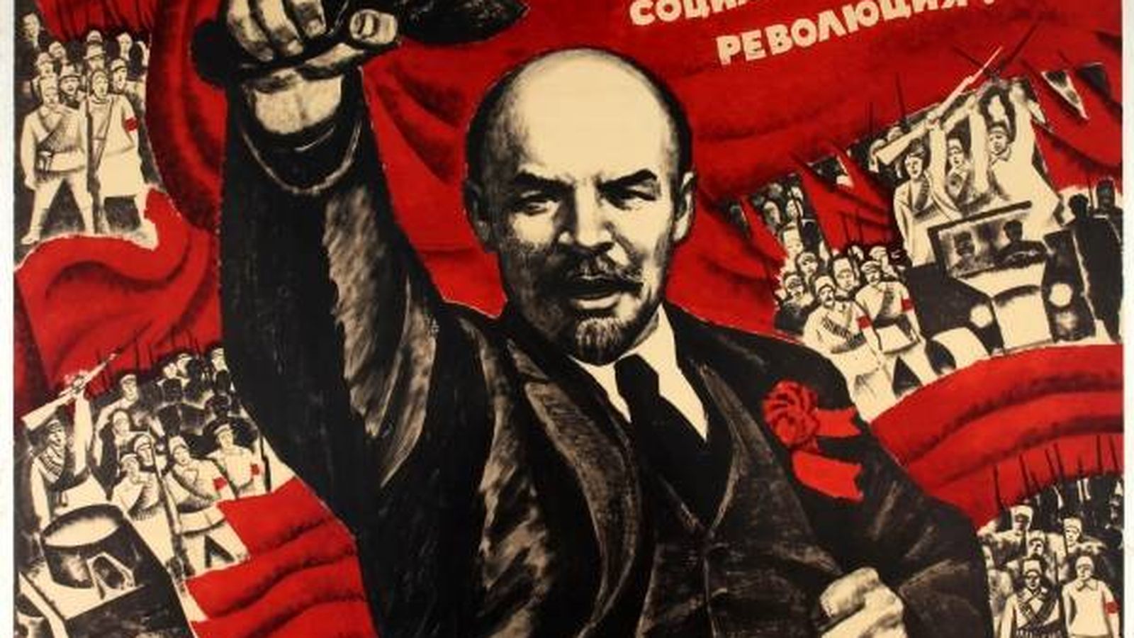 Foto: Cartel propagandístico de Lenin y la Revolución Rusa