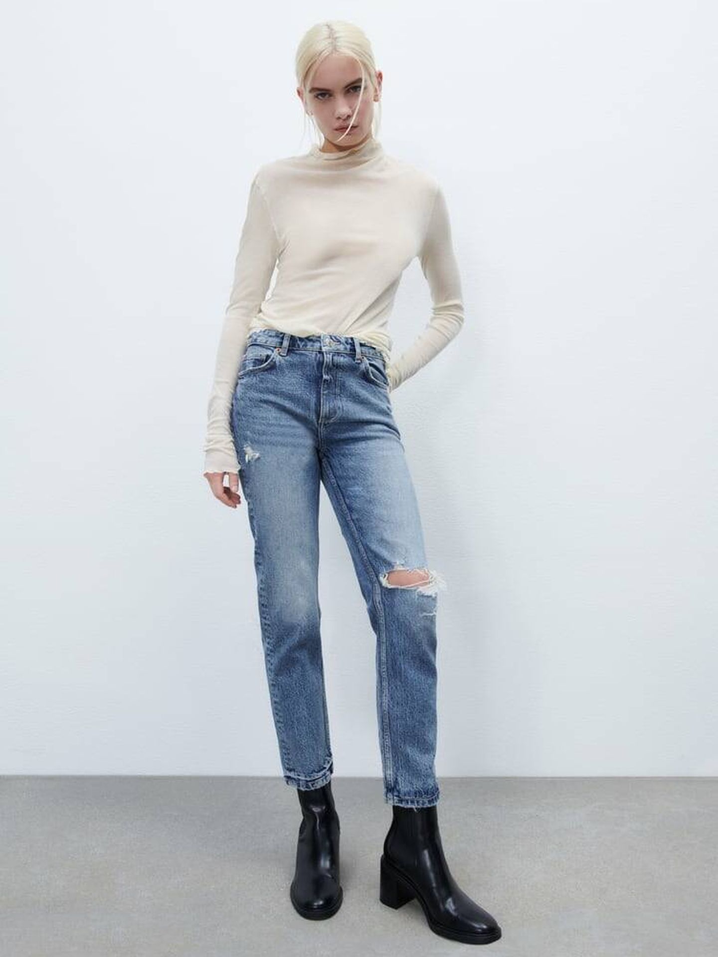 Los jeans de Zara que tiene Eva González. (Cortesía)
