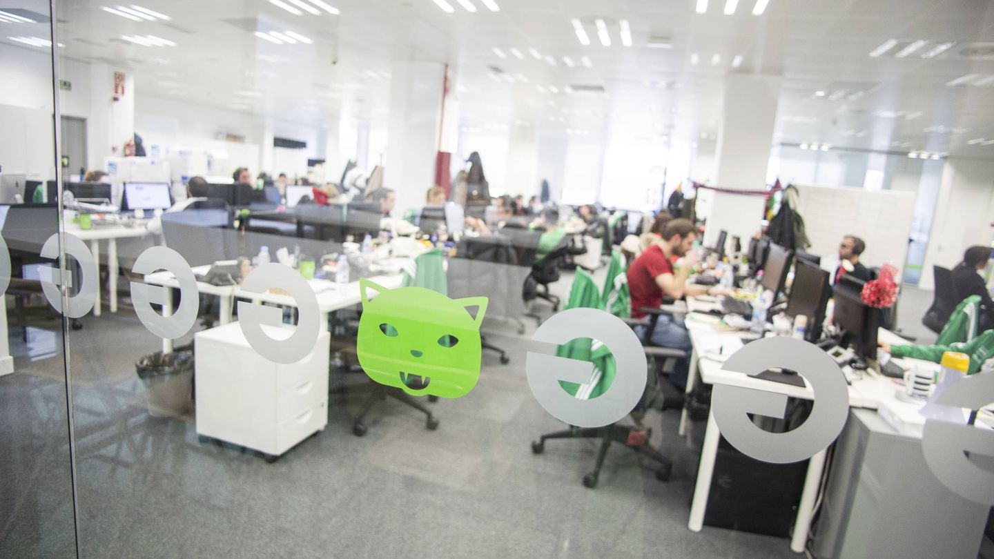 Detalle de las oficinas de Groupon en Madrid.
