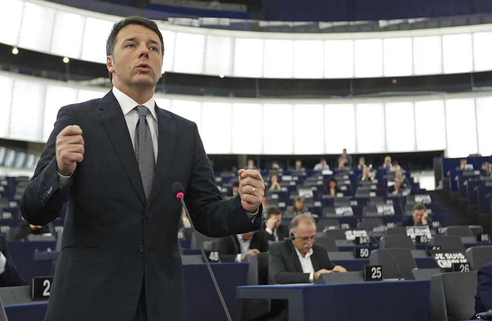 Matteo Renzi interviene en el Parlamento Europeo en Estrasburgo (Reuters).