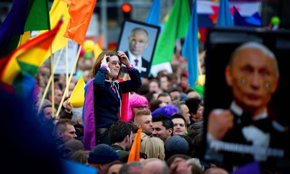 Protesta contra el presidente ruso, vladimir putin