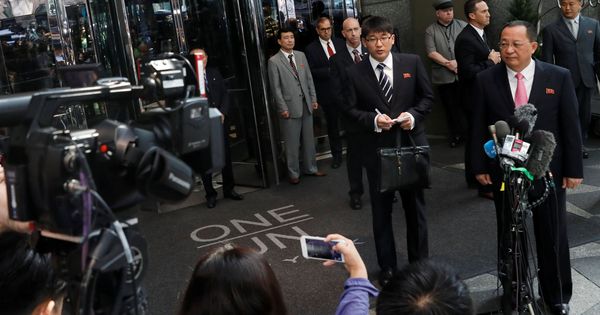 Foto: El ministro de Exteriores norcoreano, Ri Yong-ho, durante una rueda de prensa en Nueva York. (Reuters) 