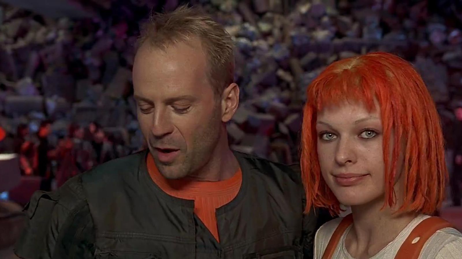 Foto: Bruce Willis y Milla Jovovich en el filme 'El quinto elemento'