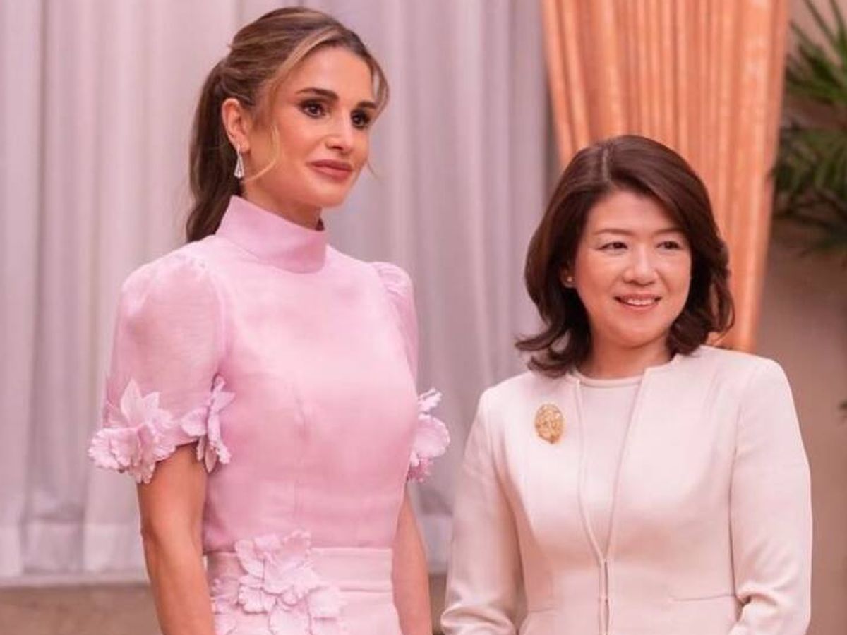 Foto: Rania de Jordania, junto a la primera dama japonesa. (Instagram)