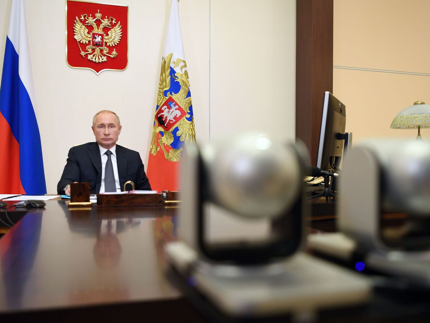 Vladimir Putin, anunciando la aprobación de la vacuna. (Reuters)