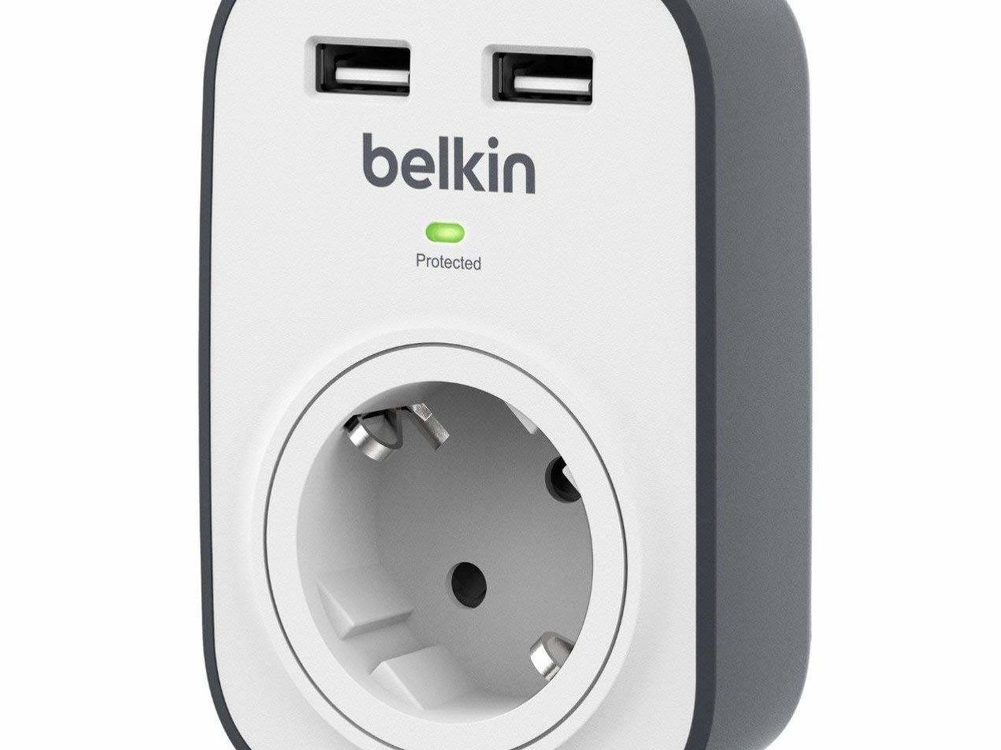 Protector de sobrecargas Belkin con dos puertos USB. (Imagen: Amazon)