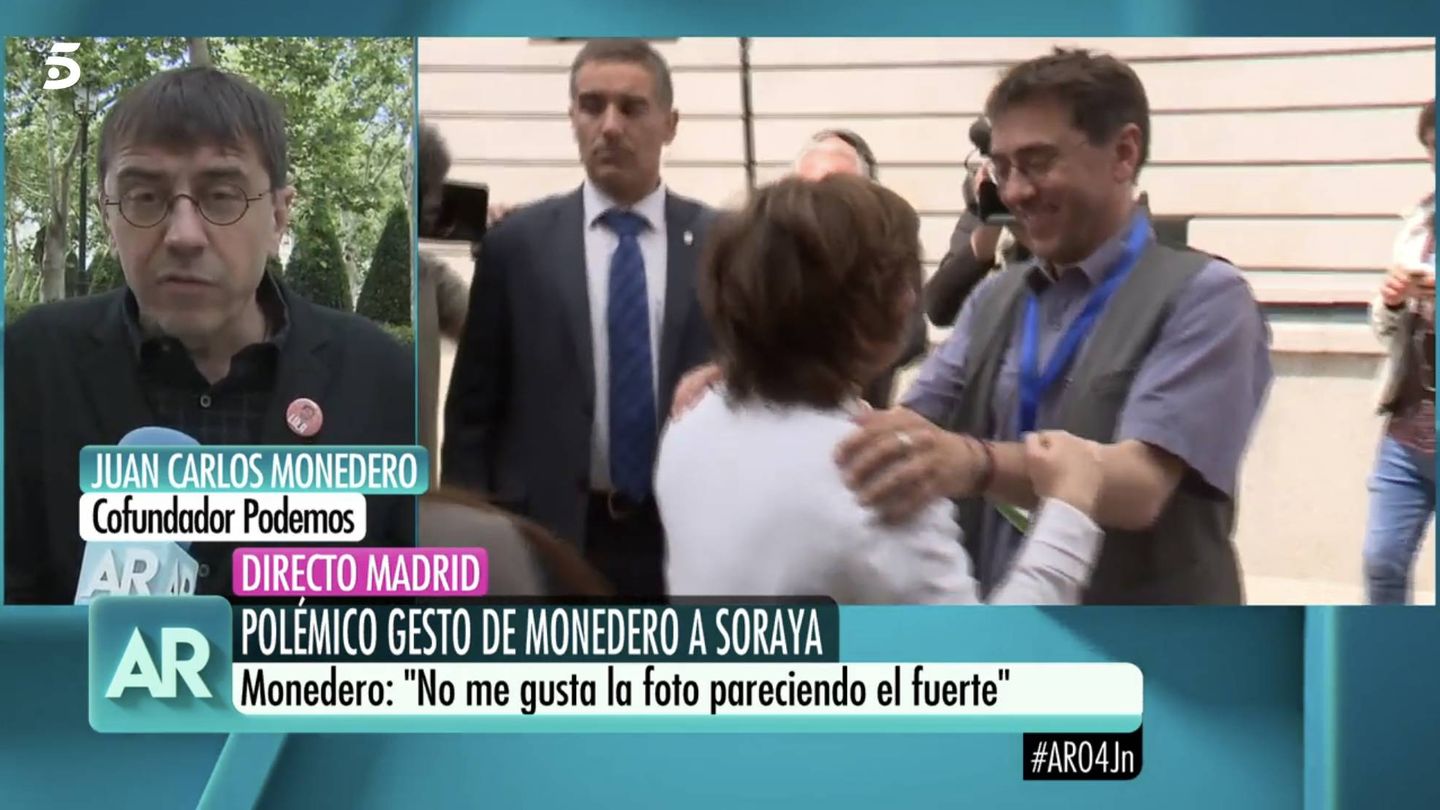 Juan Carlos Monedero se disculpa en 'El programa de AR' por su polémico gesto.