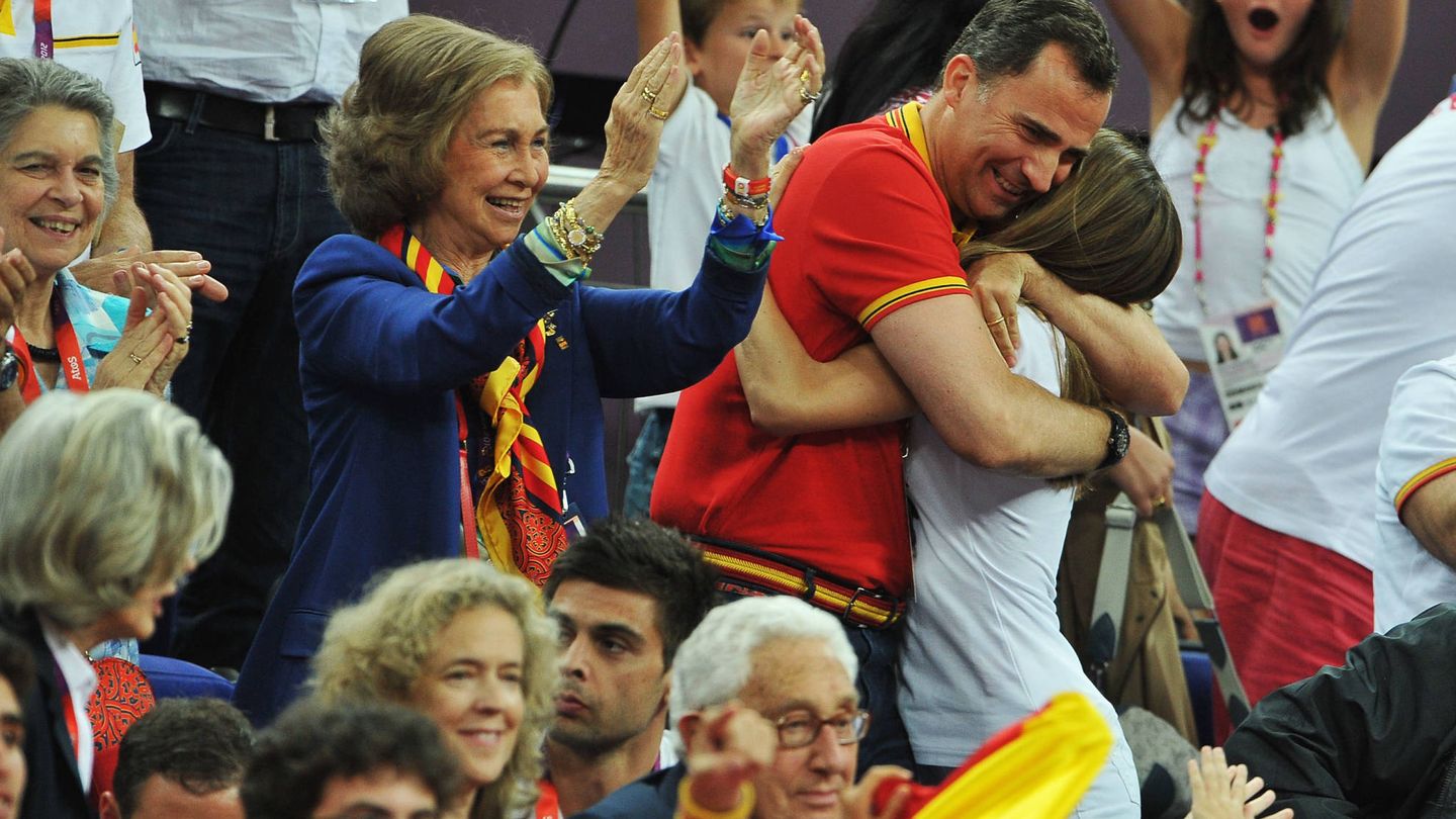 Celebrando el triunfo español en las Olimpiadas. (Getty)