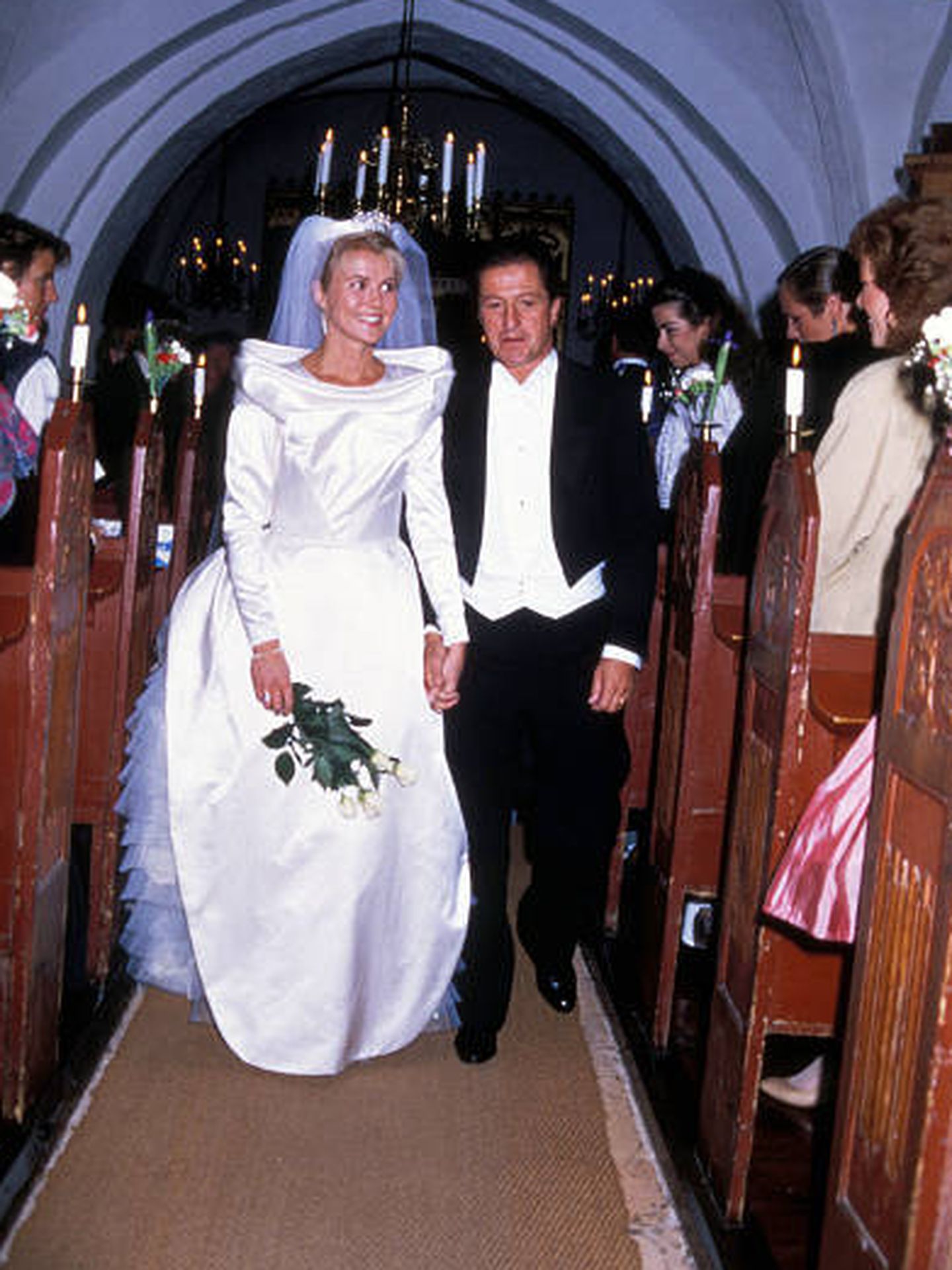 La boda de sus padres, en octubre de 1987. (Getty)