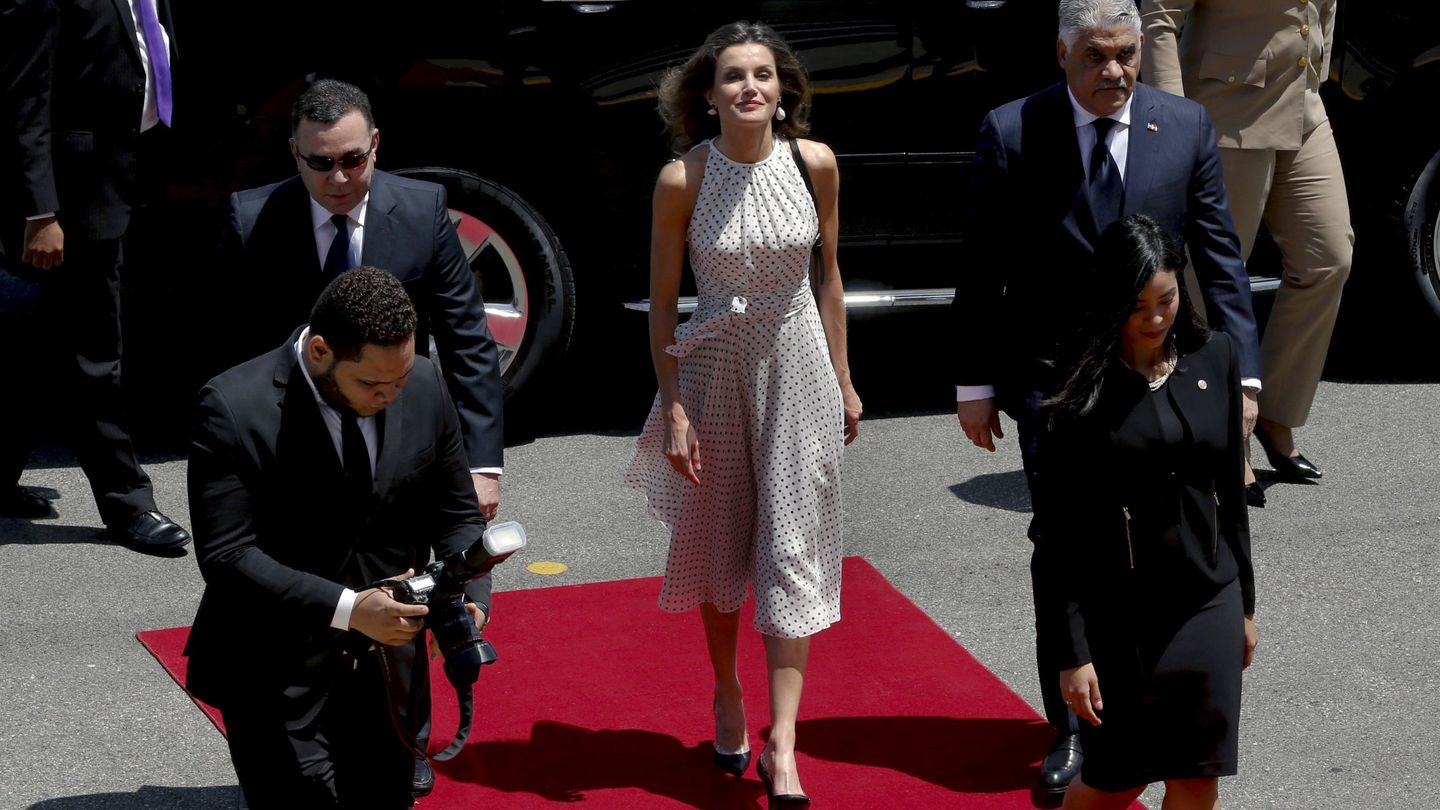 La Reina llegando al Palacio Presidencial. (EFE)