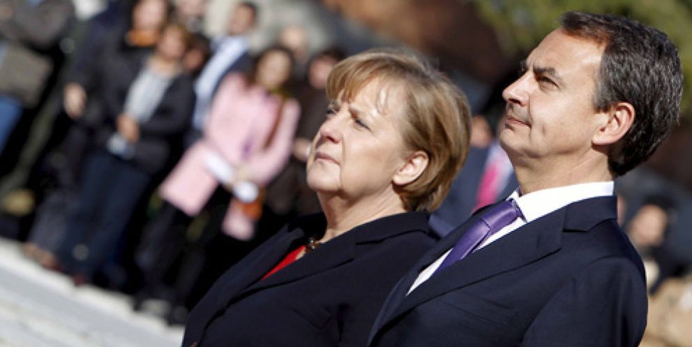 Foto: Merkel aprueba a un 'dócil' Zapatero: “España ha hecho grandes cosas”