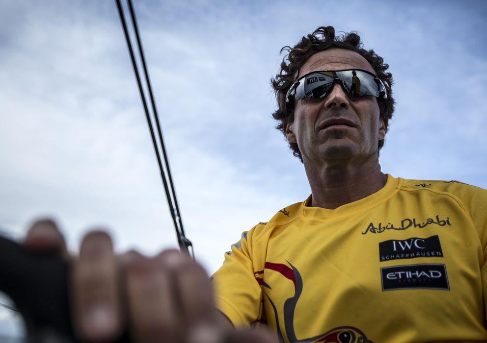 Foto: Roberto Bermúdez de Castro a bordo del Abu Dhabi Ocean Racing.