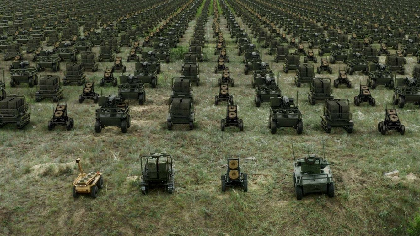 Foto: Composición fotográfica con los robots que está usando Ucrania. (United 24)