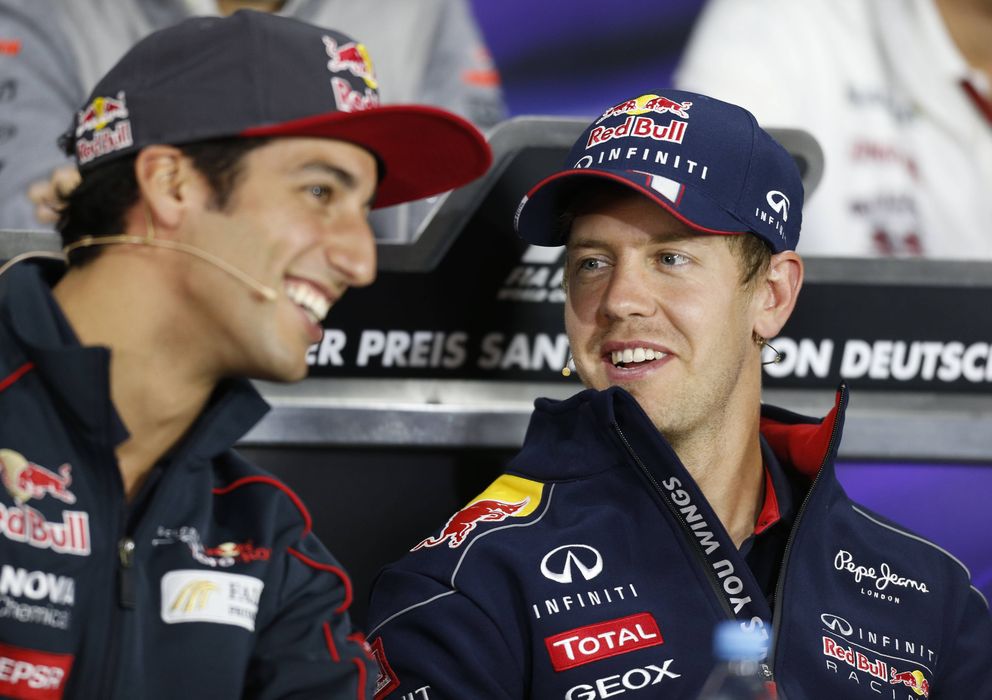 Foto: Ricciardo y Vettel, en rueda de prensa (Imago). 