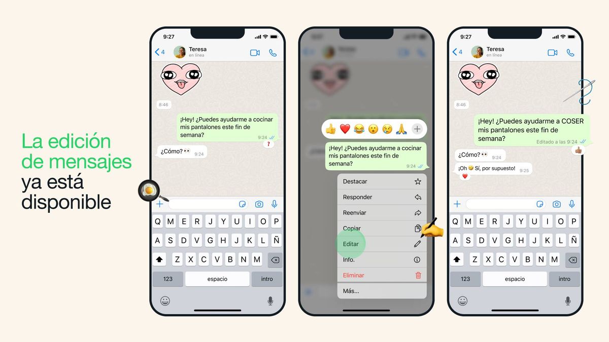 WhatsApp ya deja editar mensajes enviados (por tiempo limitado): cómo usar la nueva función