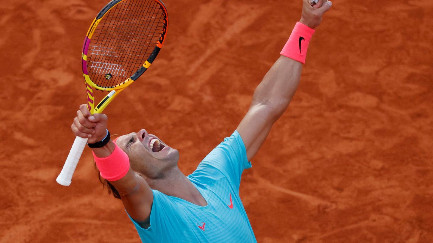 Nadal celebra su victoria frente a Schwartzman en las semifinales de Roland Garros. (Reuters)