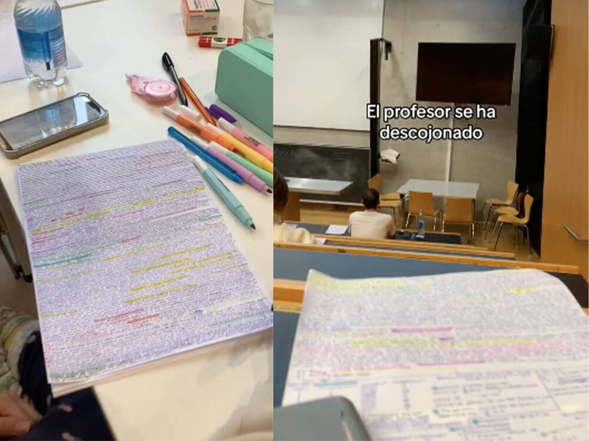 Foto: Un español que estudia en Austria muestra la astuta treta que ha usado en un examen: "El profesor se ha descojonado" (TikTok: @javier.darnaude)