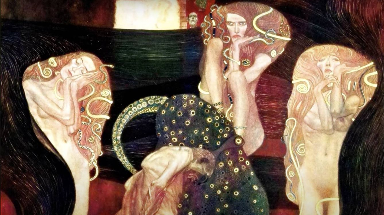 Foto: Una inteligencia artificial le ha devuelto el color a estas obras perdidas de Klimt. (Google)