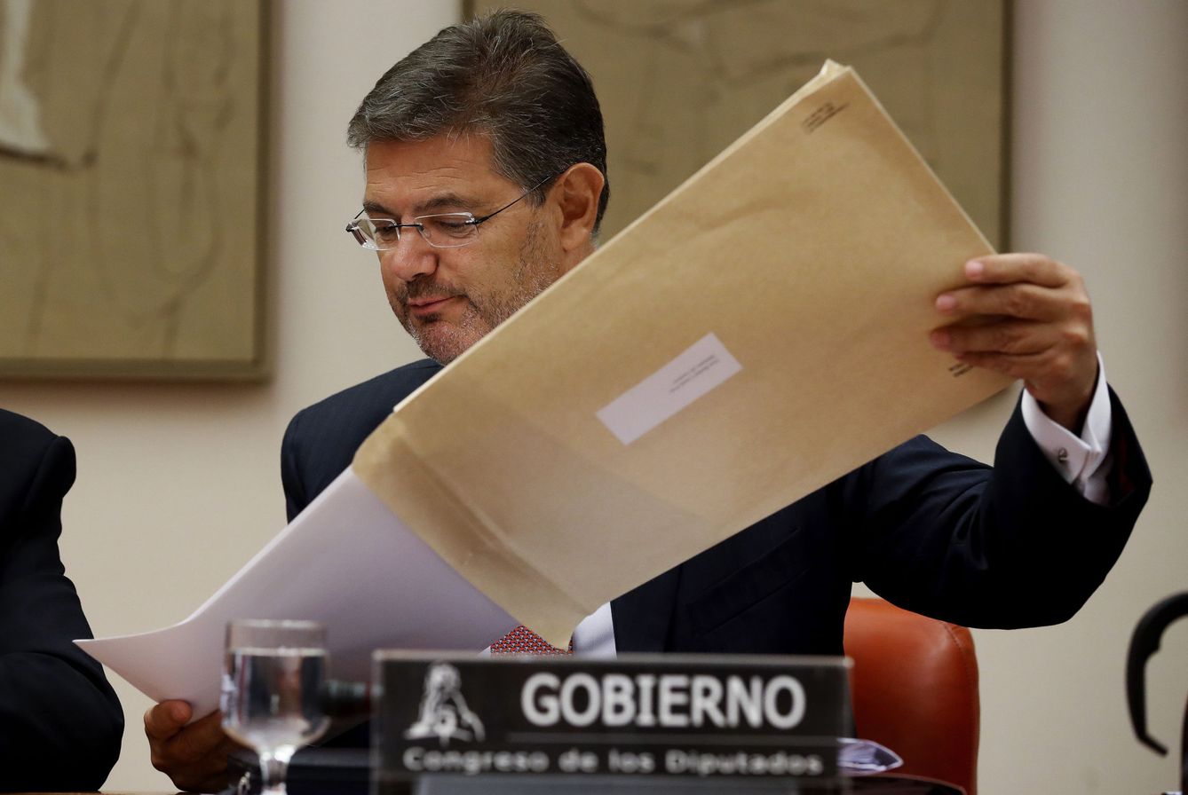 El ministro de Justicia, Rafael Catalá, en su comparecencia en el Congreso por el caso Lexnet.