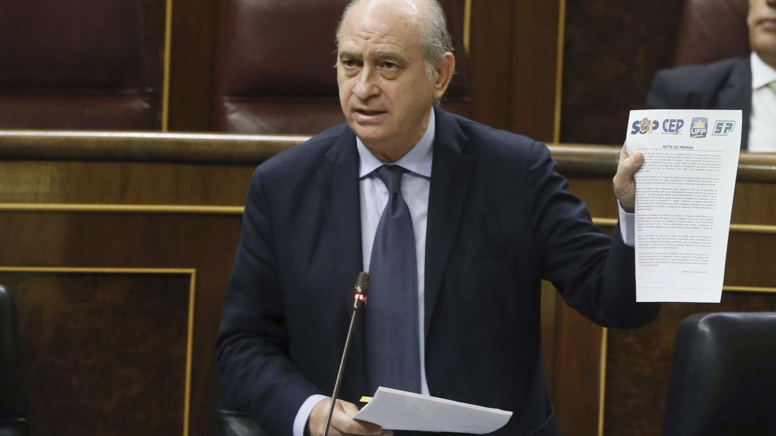 Foto: El ministro del Interior, Jorge Fernández Díaz, en una comparecencia en el Congreso. (EFE)