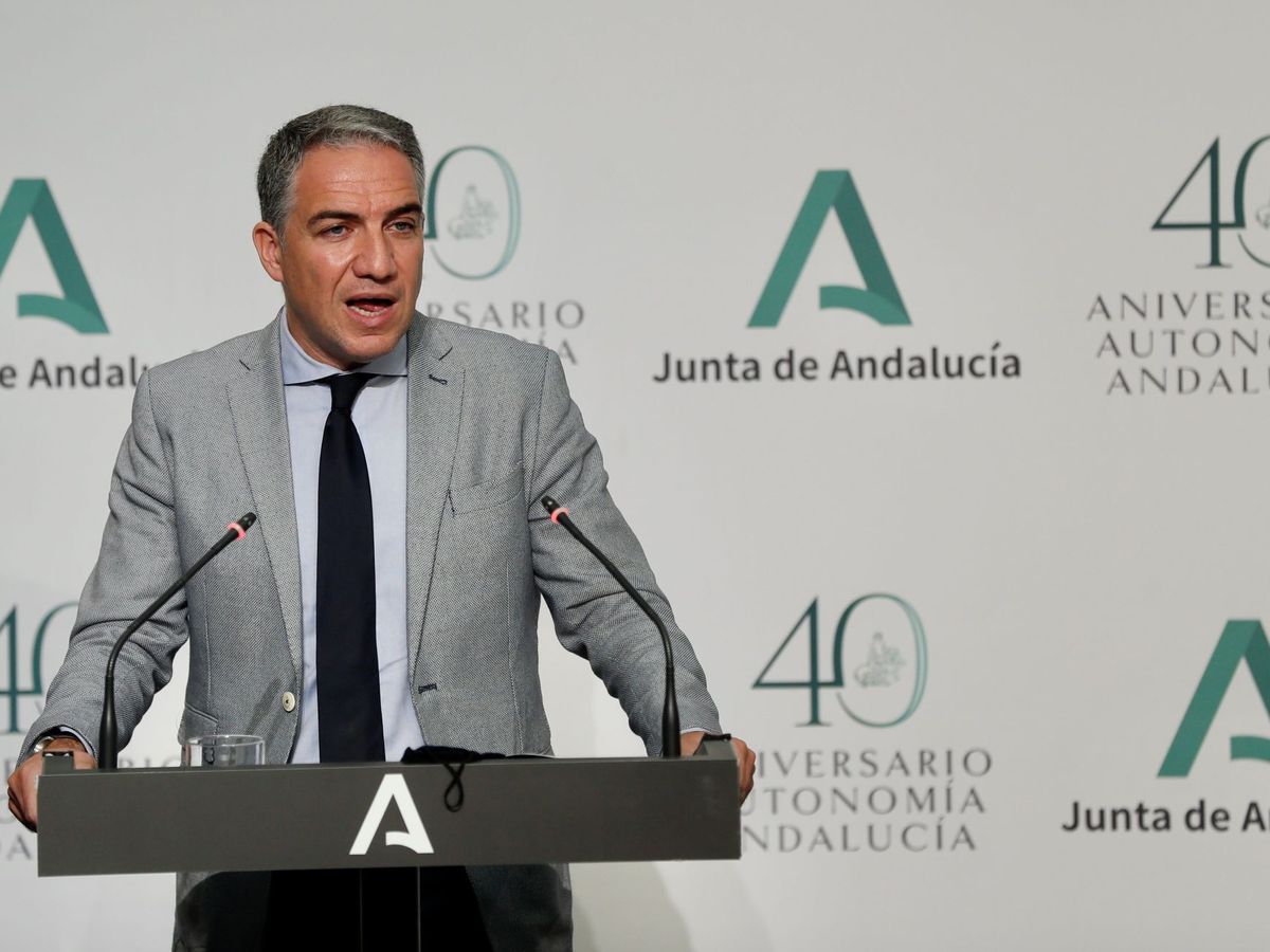 Foto: El consejero de la Presidencia de la Junta de Andalucía y portavoz del Gobierno, Elías Bendodo. (EFE)