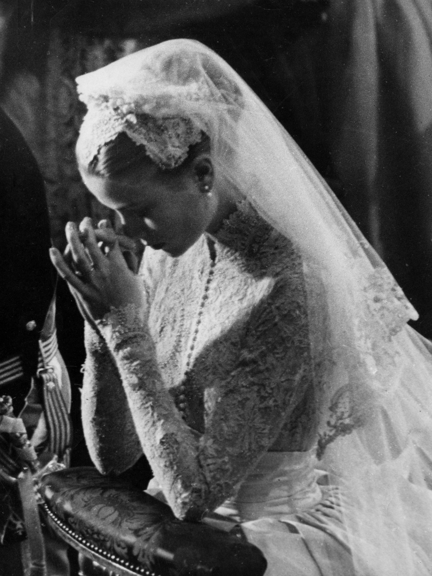 Grace Kelly el día de su boda. (Cordon Press)