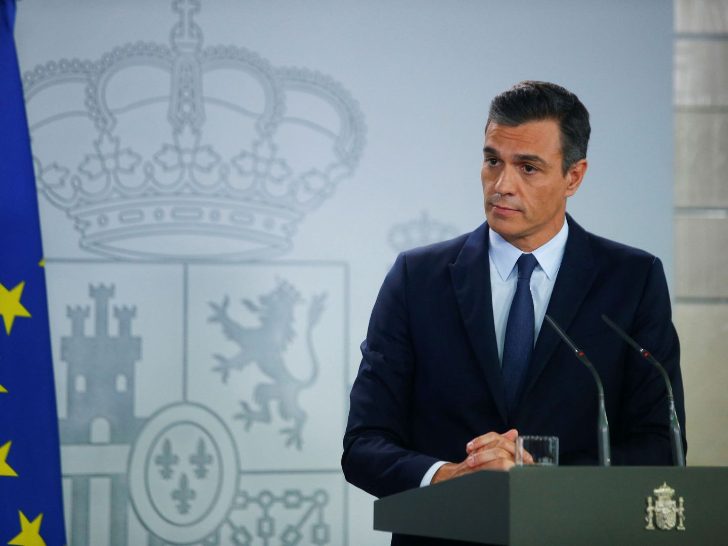 El presidente del Gobierno en funciones, Pedro Sánchez, en una rueda de prensa. (EFE)