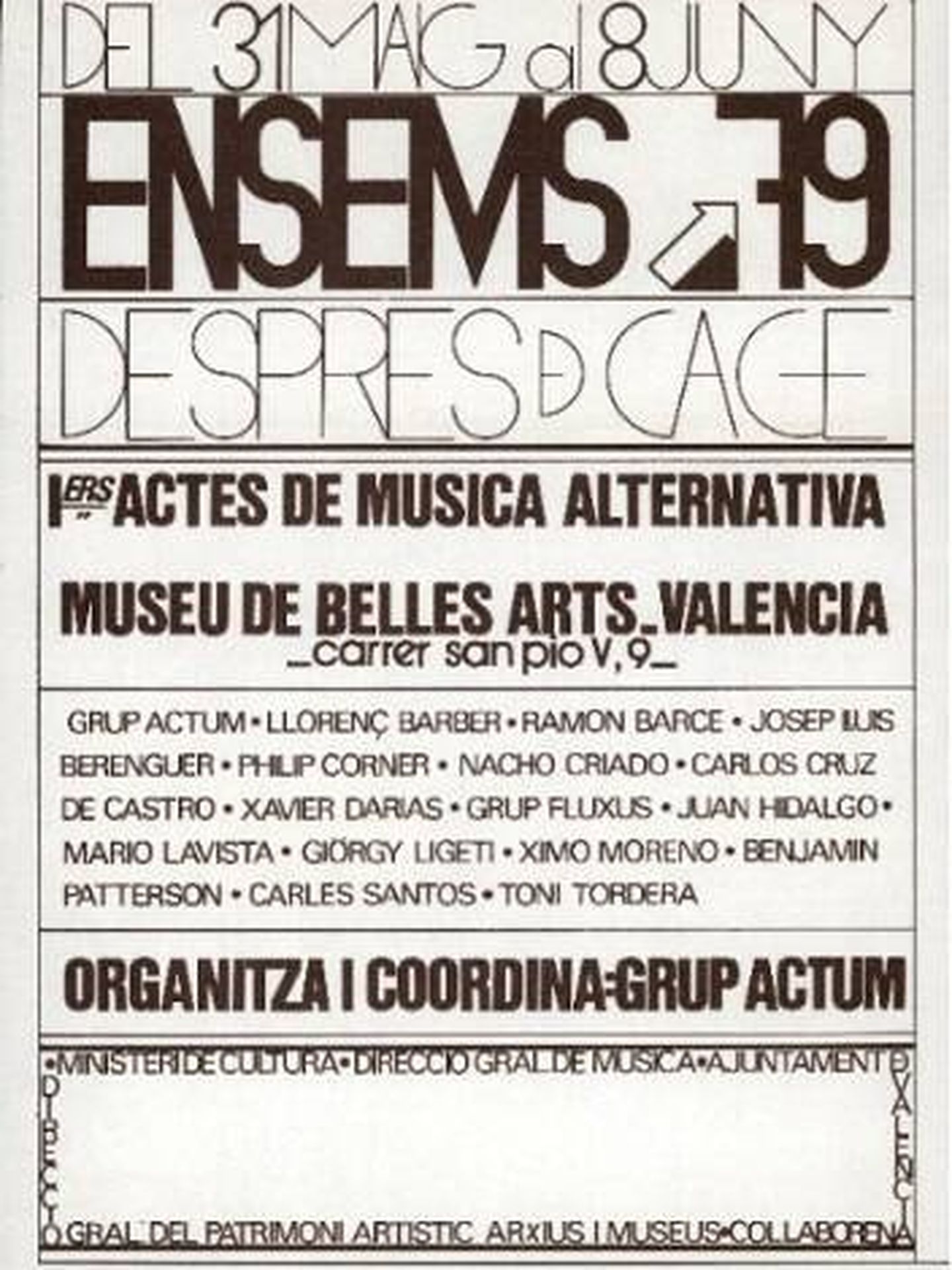 Cartel del Festival Ensems de 1979, diseñado por Nacho Cano. (Cedida)
