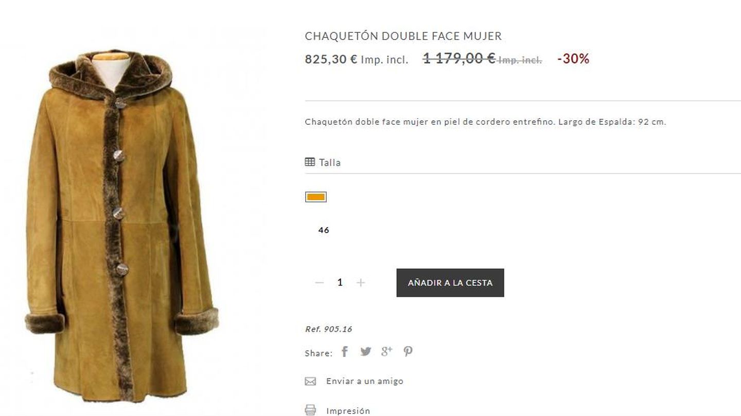 Abrigo casi idéntico al de Forcadell en otro color, a la venta con descuento. 
