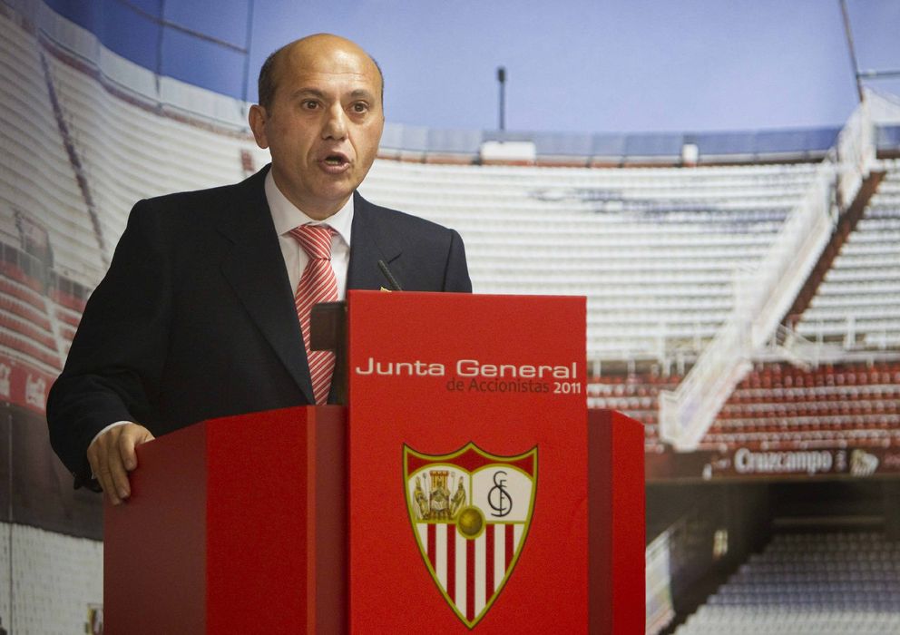 Foto: Del Nido, en una comparecencia como presidente del Sevilla (Efe).