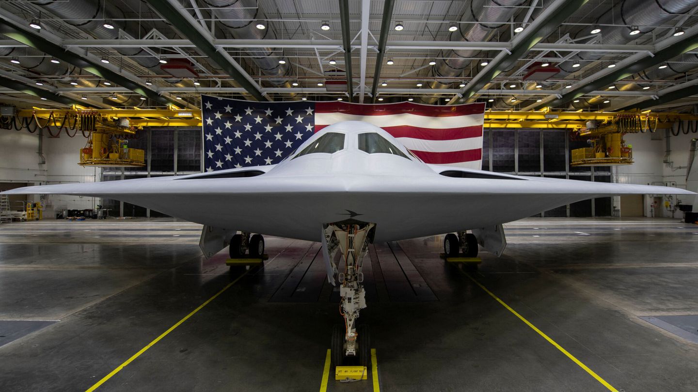 The B-21 Raider, a new high-tech stealth bomber developed for the U.S. Air Force, is seen in an undated photograph in Palmdale, California, U.S., released December 2, 2022.  U.S. Air Force Handout via REUTERS.  THIS IMAGE HAS BEEN SUPPLIED BY A THIRD PARTY.