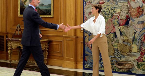 Foto: Felipe VI recibe a María Chivite en el Palacio de la Zarzuela el pasado 10 de septiembre. (EFE)