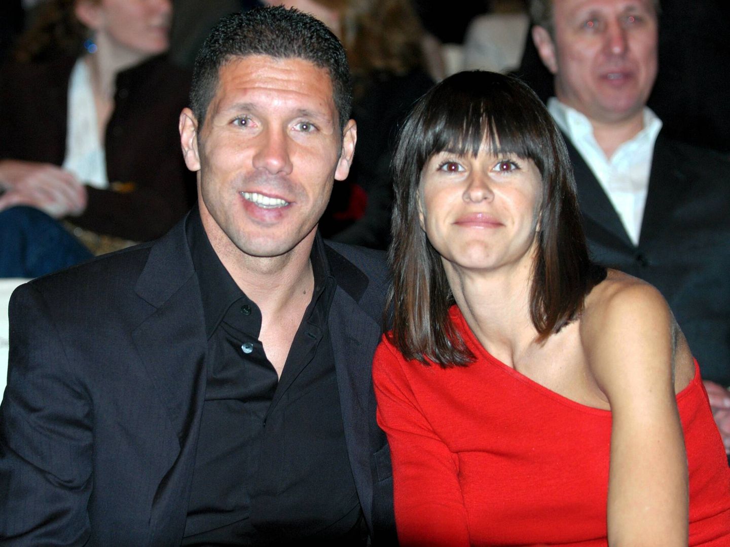 Diego Simeone con su primera mujer, Carolina Baldini. (Cordon Press)