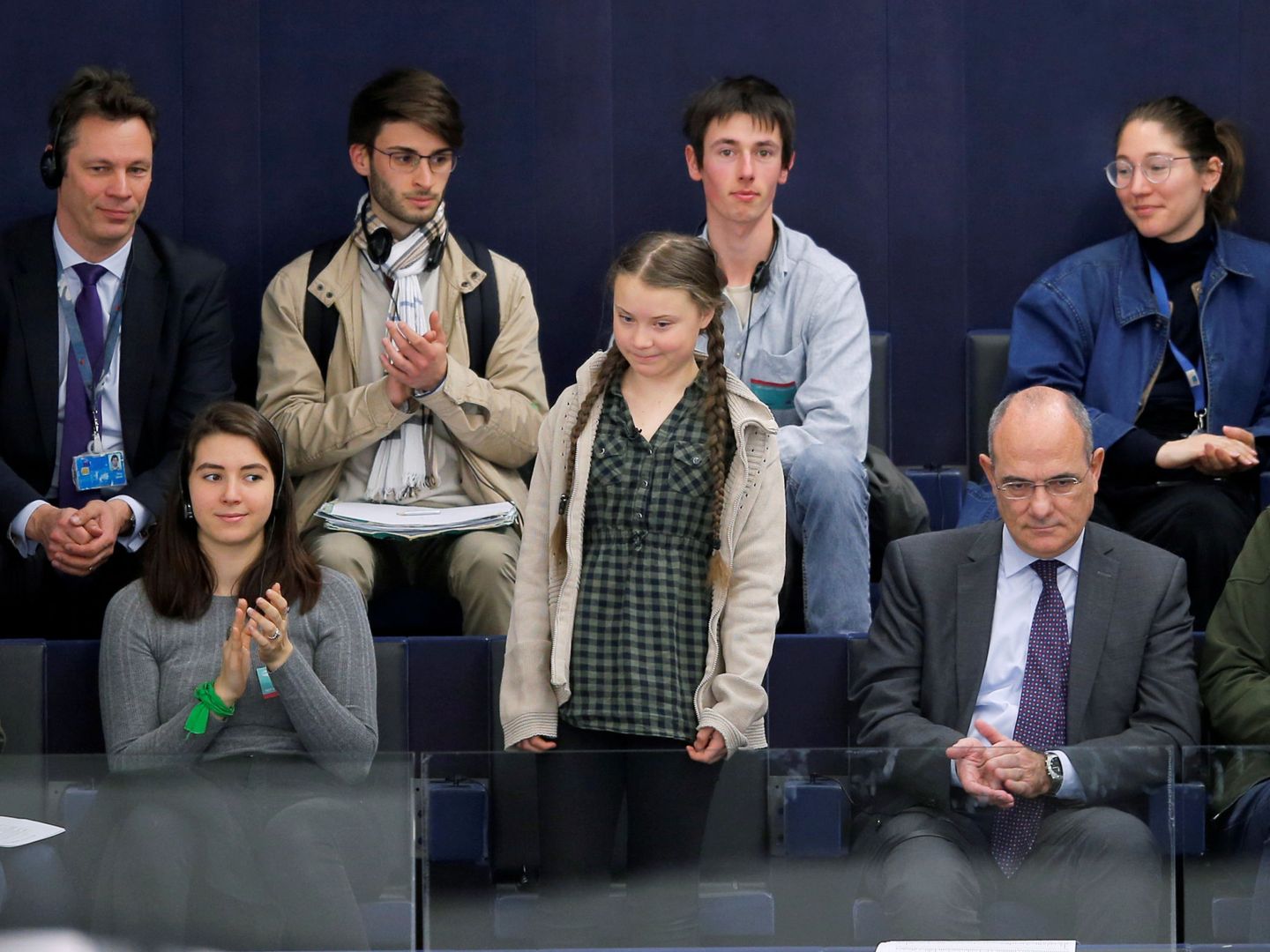 Greta Thunberg durante una sesión del Parlamento europeo en Estrasburgo. (Reuters)