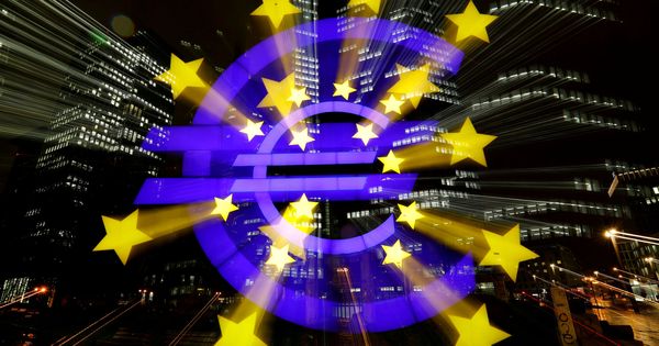 Foto: El logo del símbolo del euro. (Reuters)
