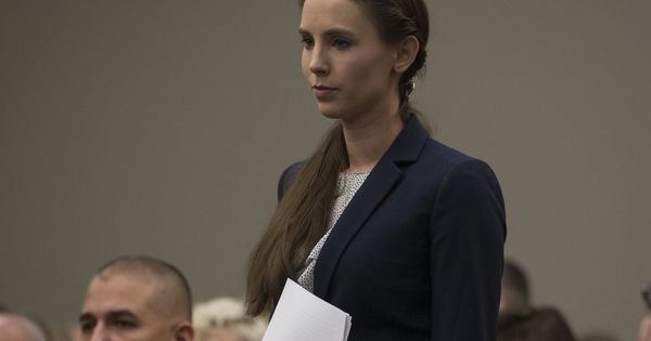 Foto: Rachael Denhollander durante el juicio a Larry Nassar. (Reuters)
