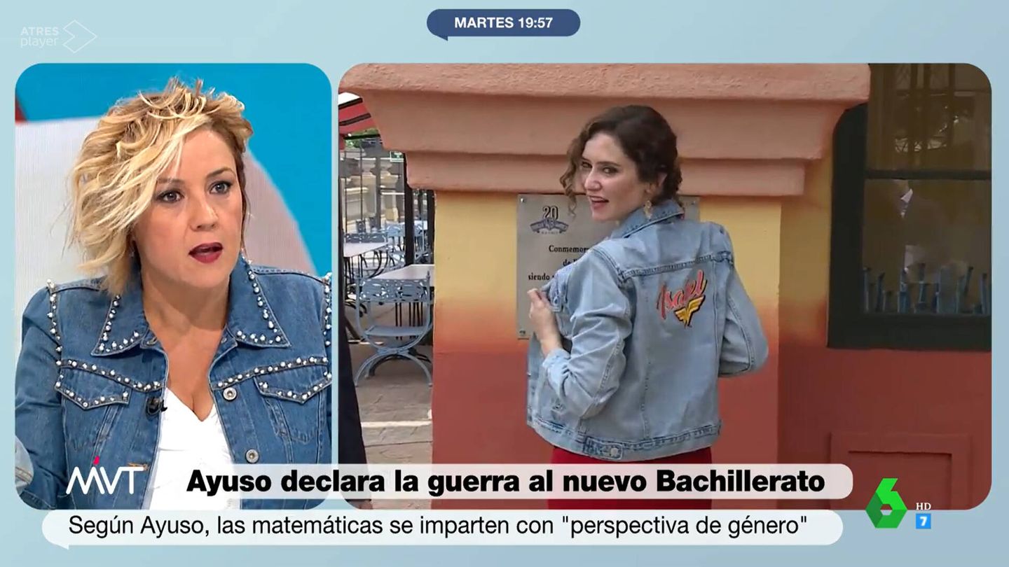 Cristina Pardo, hablando de Isabel Díaz Ayuso. (Atresmedia)