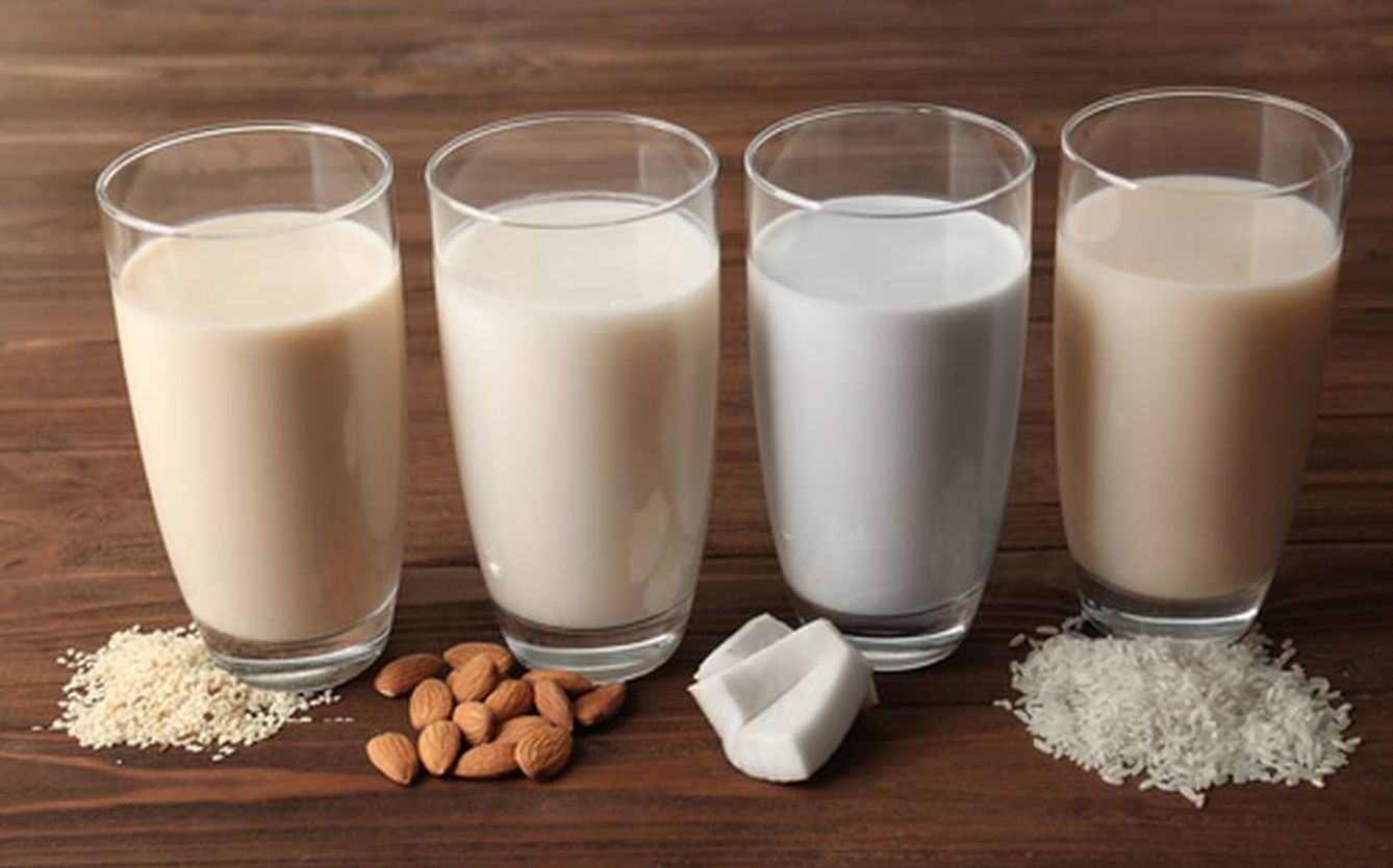 Bebidas vegetales tipo lácteos: arroz, almendra, coco y soja.