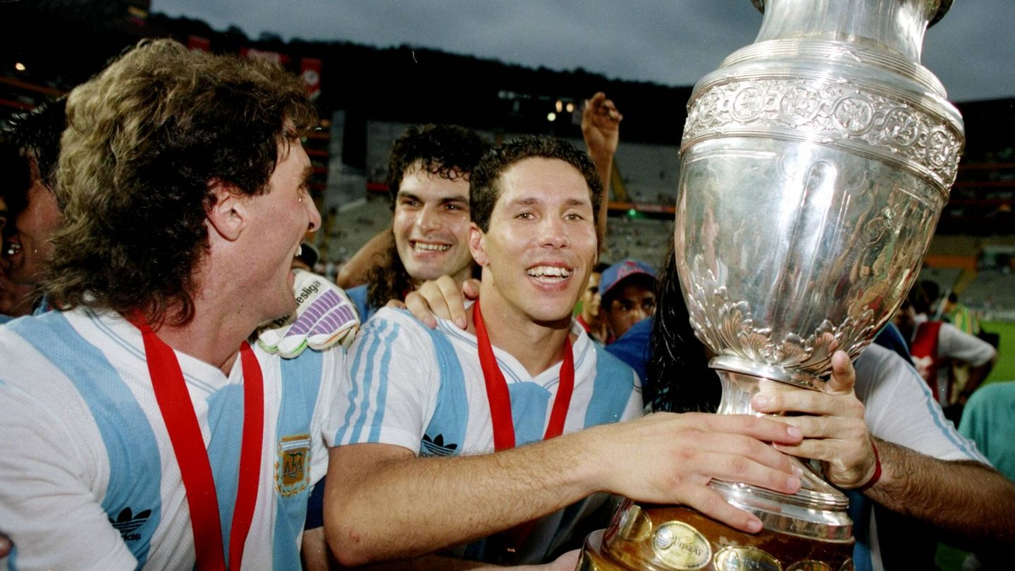 Un joven Simeone, con la selección argentina. (Getty)