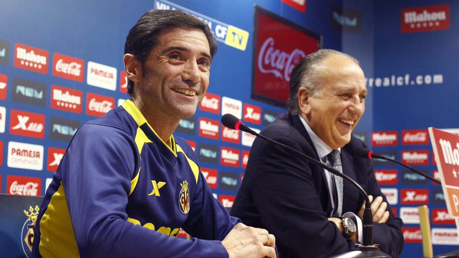 Foto: Marcelino y Roig el día de la renovación del contrato del entrenador (EFE)