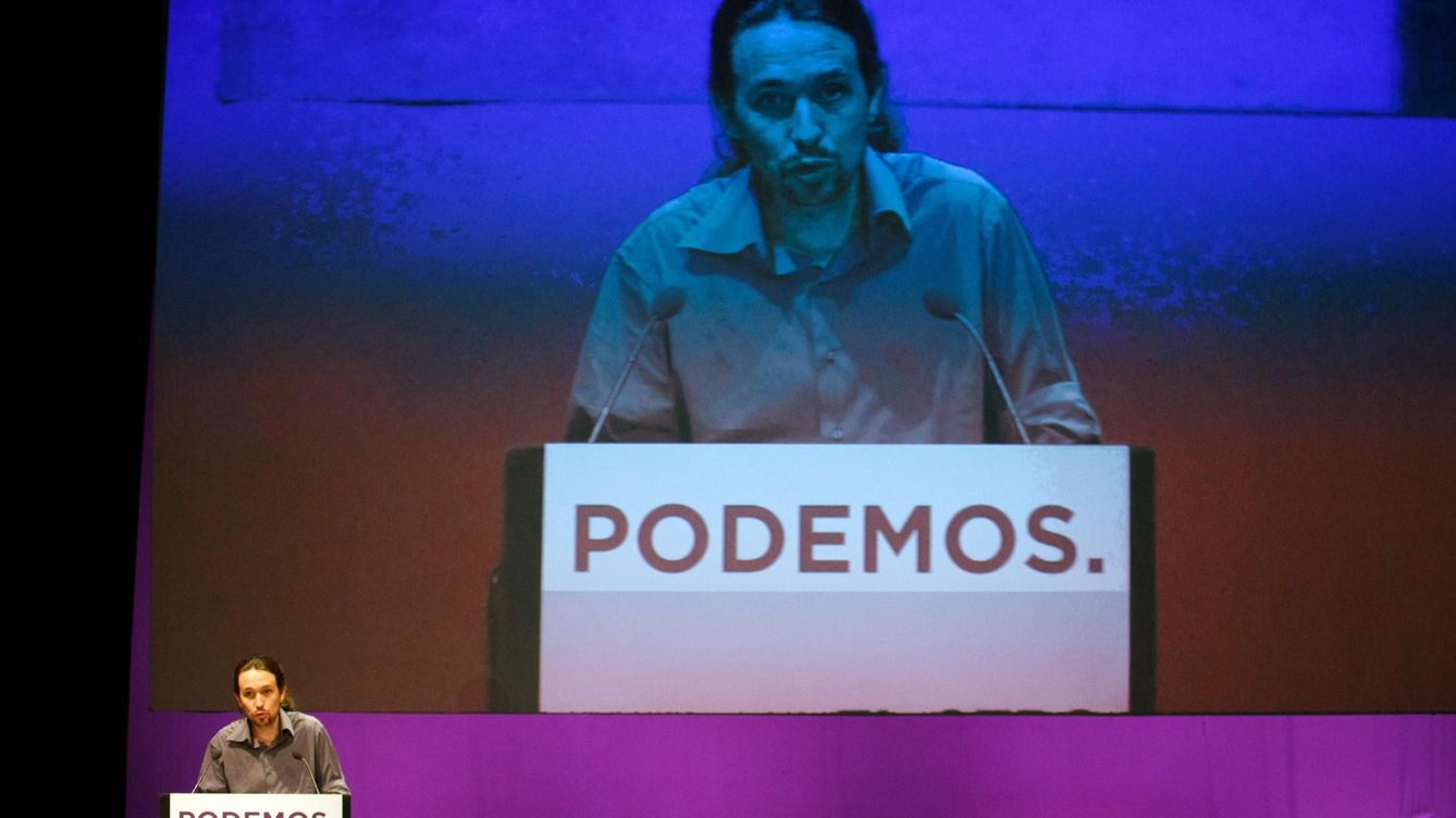 Foto: El líder de Podemos, Pablo Iglesias, durante su discurso. (Reuters)