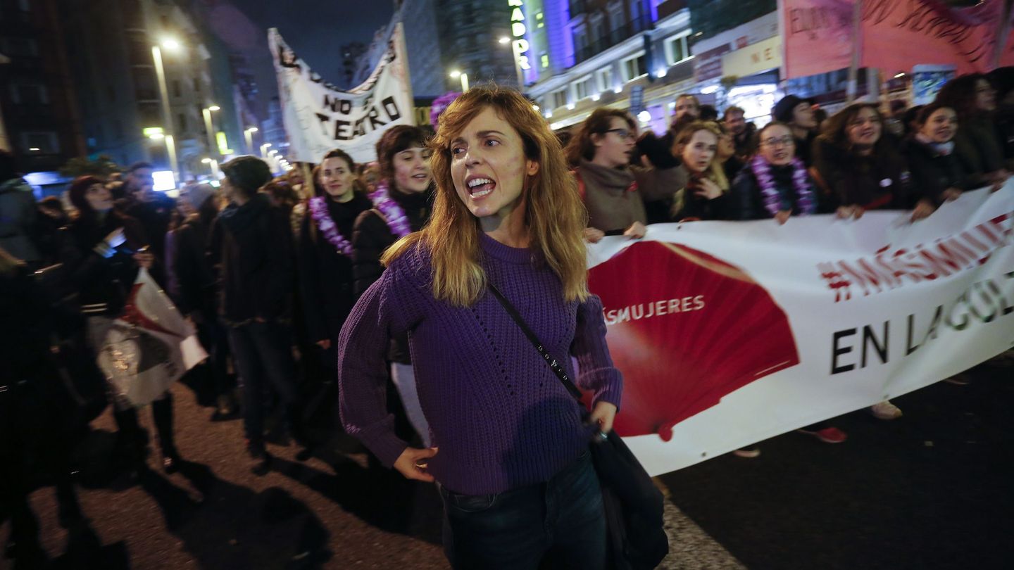 Leticia Dolera, durante la manifestación del 8 de marzo. (Cordon Press)