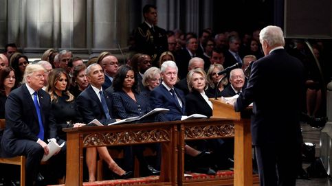 Los Trump, los Obama y los Clinton, juntos en el funeral de George Bush