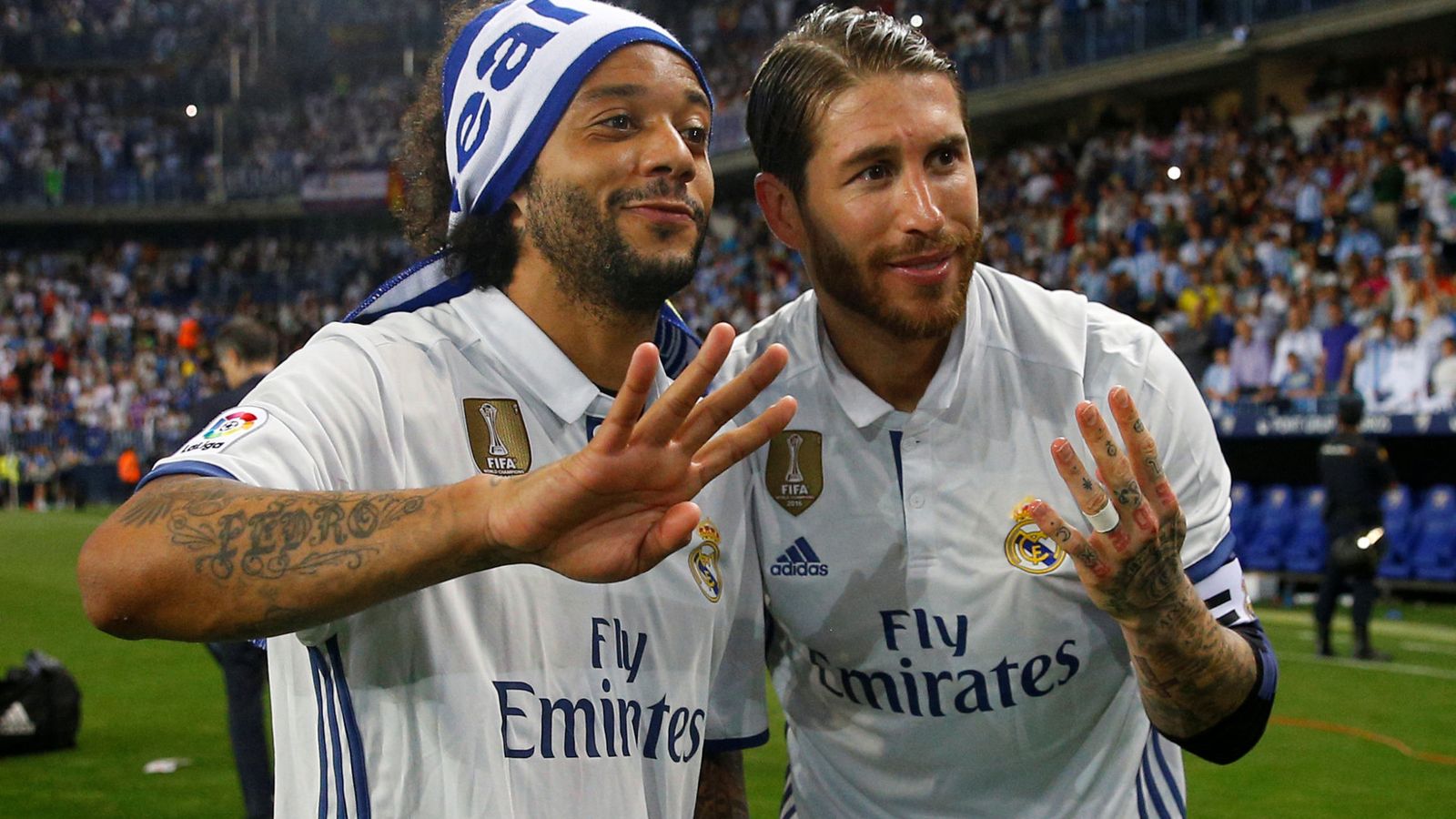 Foto: Marcelo (i) y Sergio Ramos llevan 12 y 13 años cada uno en el Real Madrid. (Reuters)