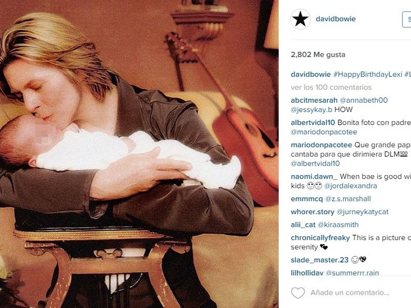 Bowie con su hija (Instagram)