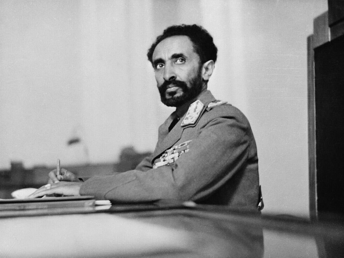 Foto: Haile Selassie, durante su discurso en la ciudad de México. 